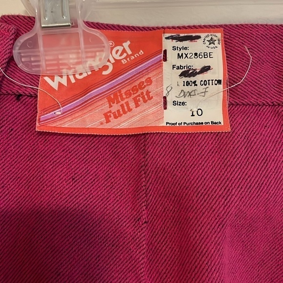 VTG Wrangler Jeans 26” Deadstock 80s Waist Mom Western Hot Pink Eclectic Max - Picture 5 of 16